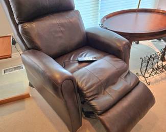 Leather top side table