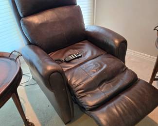 Leather top side table