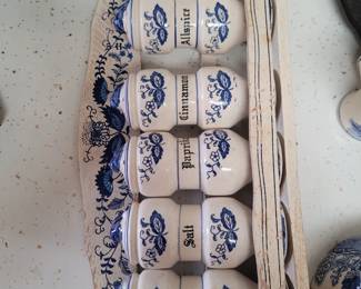 Vintage Blue Onion Spice Rack