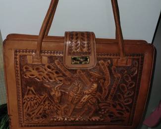 Vintage Leather Tooled Bag