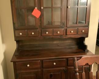 Pine china cabinet. Bottom can be sold separately.