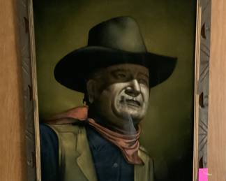 John Wayne velvet painting (as-is).
