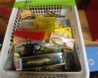 Basket of vintage tackle and lures, $40 for all!
