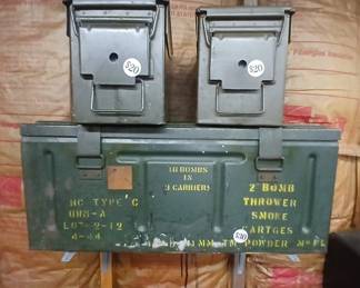 Vietnam era ammo and ordinance boxes.