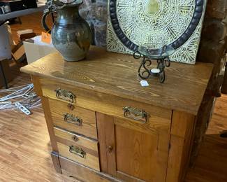 vintage oak wash stand