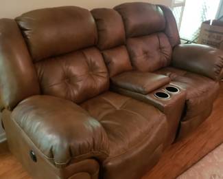 Leather electric theater sofa