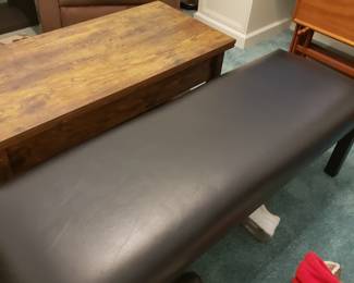 Leather bench