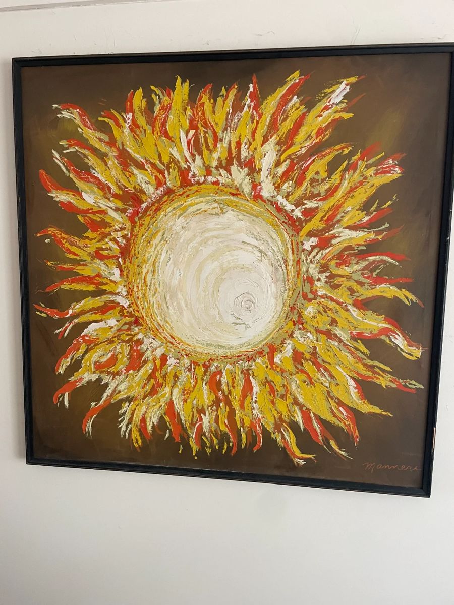 1960's 4' x4' Oil on Canvas Signed on Back