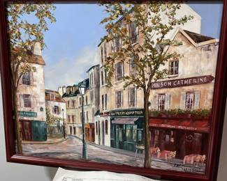 Original oil painting with note from artist Pavlos Fassolis