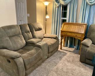 Reclining Love Seat - Secretary Desk -