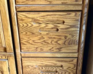 Oak 4 Drawer File Cabinet