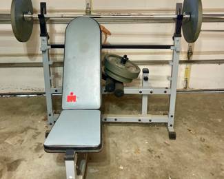 Iron Man Weight Bench System with Weights.