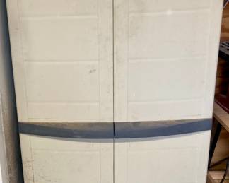Work Force Plastic Garage Storage Cabinets. (2 Available).
