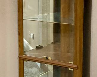 Wood/Glass Lighted Corner Curio/Display Cabinet.