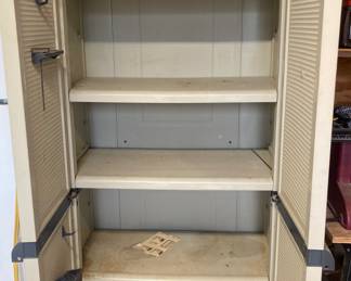 Work Force Plastic Garage Storage Cabinets. (2 Available).