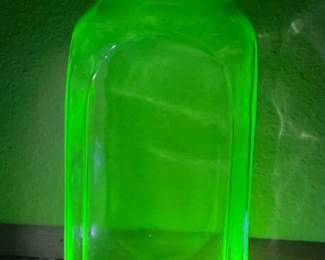 Vintage Uranium Glass Jar
