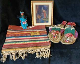 Native American Moccasins, Doll, Print More
