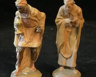 Vintage 3 Inch Anri Wood Carved Nativity Figures