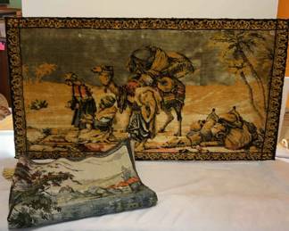 Vintage Tapestry Rug Arabian Prayer Desert Camel And More