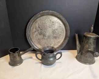 Silver Plated Tray Serving Pots