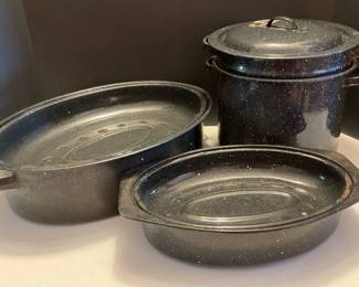 Black Enamel Roasting Pans More