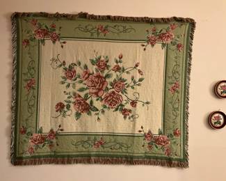Rose Blanket Two Framed Cross Stitch Pieces 