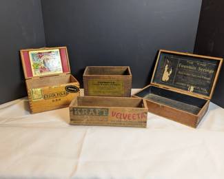 Collection of Vintage Wood Boxes