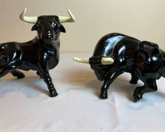 Black Ceramic Bulls