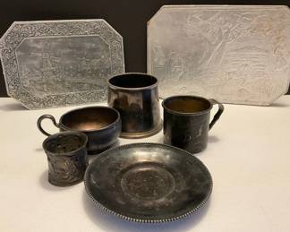 Vintage Hotpad Trivets Silver Plated Items