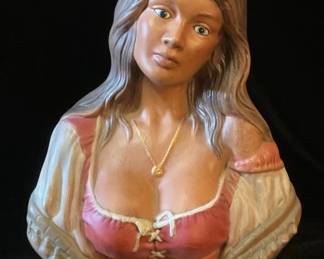 Vintage Holland Mold Pirate Woman Bust, Ceramic 