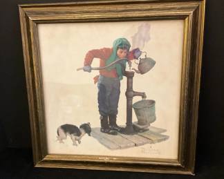 Norman Rockwell Winter Morning Framed Picture