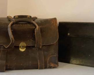 Vintage Leather Briefcase Document Bag 