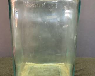 Vintage Aqua Tinted Glass Wet Battery Jar