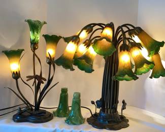 Tiffany Inspired Lily Tulip Table Lamps