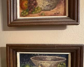 Set of 2 small original oil paintings by local artist.