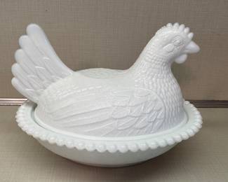 Vintage Indiana Milk Glass candy dish