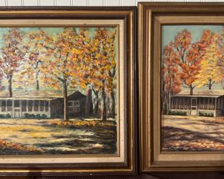 Pair of original oil paintings by local artist.