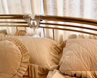 Vintage King Brass headboard with silver inset