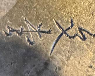 Inscription under saki kettle lid