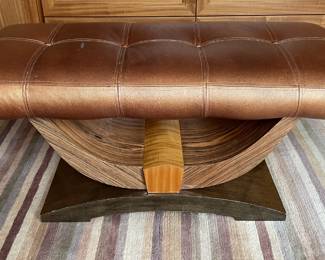 CUSTOM LEATHER TUFTED SADDLE BENCH
