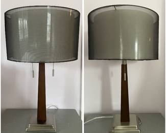 PR OF DOUBLE SHADE 2 LIGHT TABLE LAMPS
