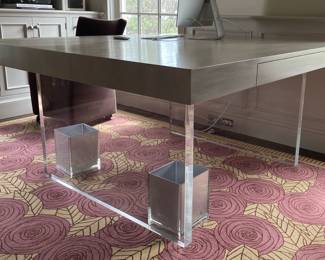 CUSTOM ACRYLIC BASE 2 PERSON DESK