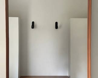 TEAK VANITY WALL MIRROR