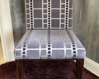 UPHOLSTERED ZEBRAWOOD SIDE CHAIR