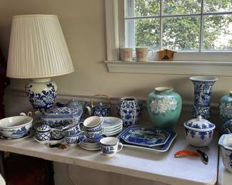 So much blue and white pottery