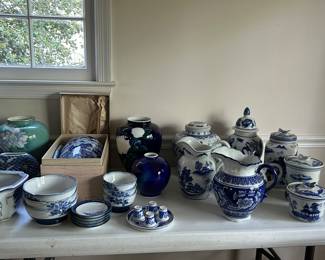 Blue and white pottery