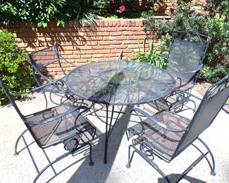 Multiple outdoor seating sets