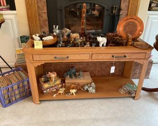 Elephant collection including antique elephants.