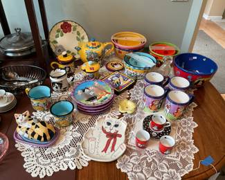 Cute cat dishes, indv. priced.