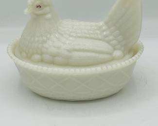 Mosser Glass Large Milk Hen On Nest